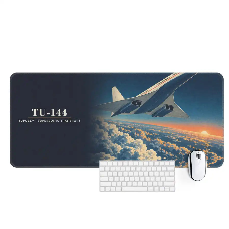 Tupolev Tu-144 - 3D - Desk Mat - Full Print