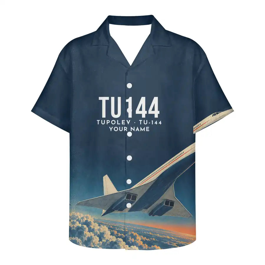 Tupolev Tu-144 3D All-Over Print Clothing - Hawaiian Shirt - 3D + Name