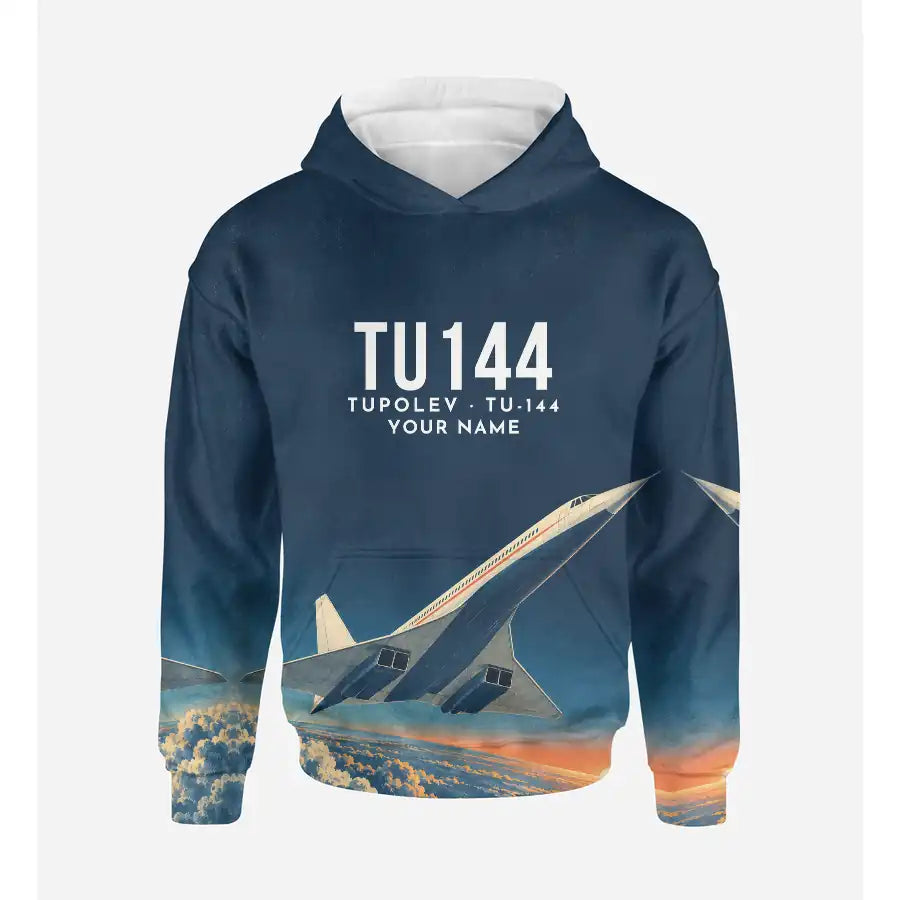 Tupolev Tu-144 3D All-Over Print Clothing - Hoodie - 3D + Name