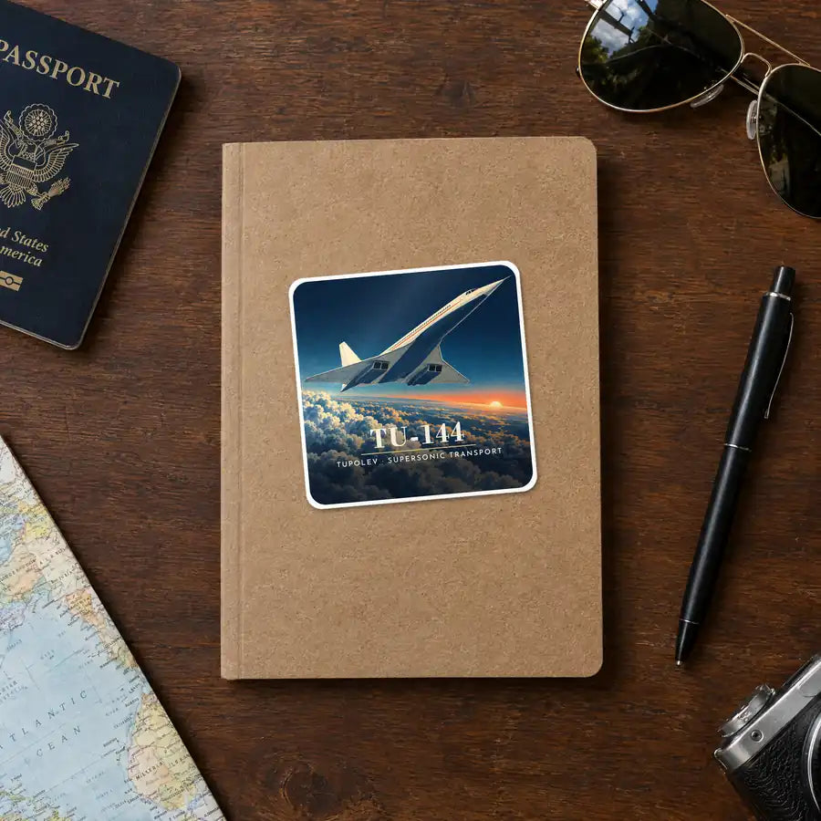 Tupolev Tu-144 - 3D - Square Sticker - Notebook