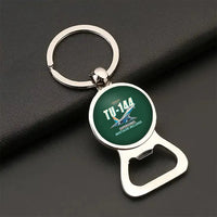 Thumbnail for Tupolev Tu-144 - Cartoon - Bottle Opener Key Chain - Dark Green