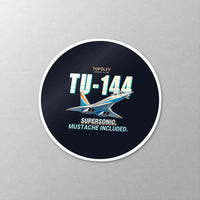 Thumbnail for Tupolev Tu-144 - Cartoon - Circle Sticker - Close-up
