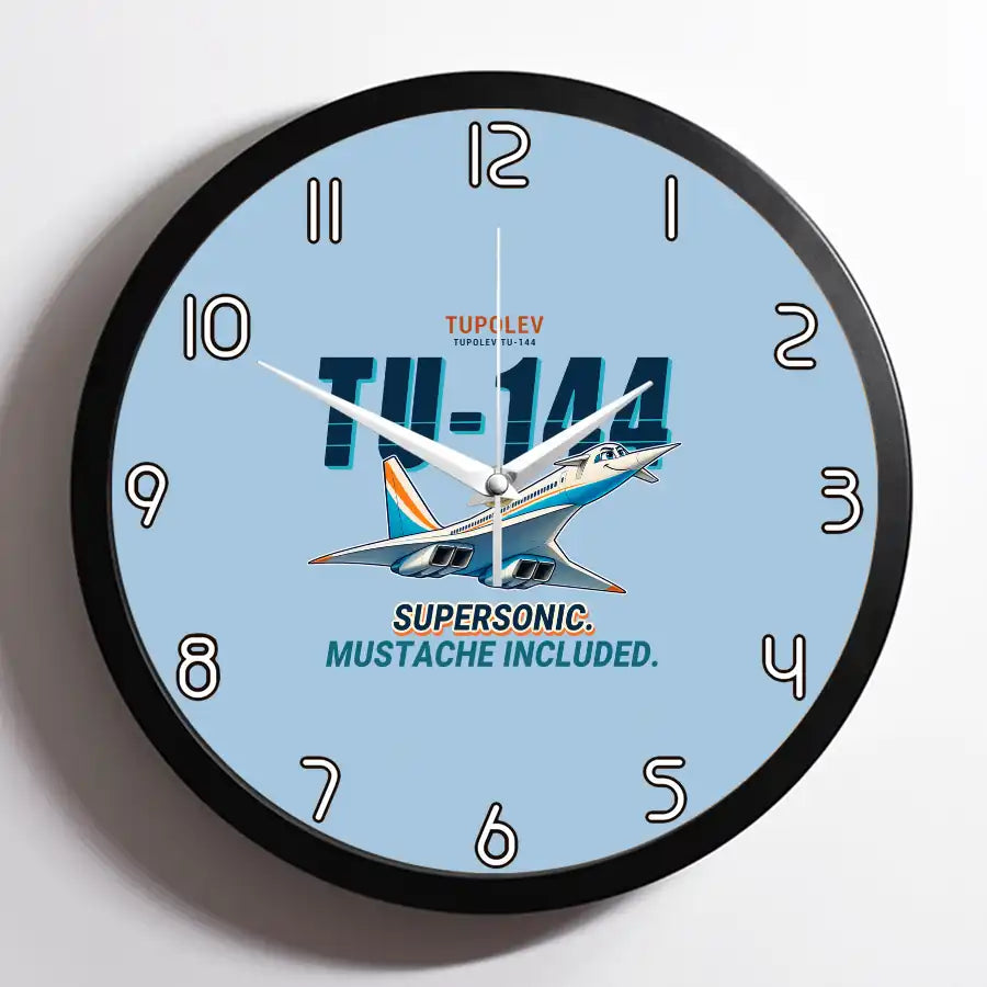 Tupolev Tu-144 - Cartoon - Framed - Light Blue