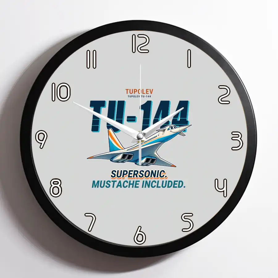 Tupolev Tu-144 - Cartoon - Framed - Light Gray