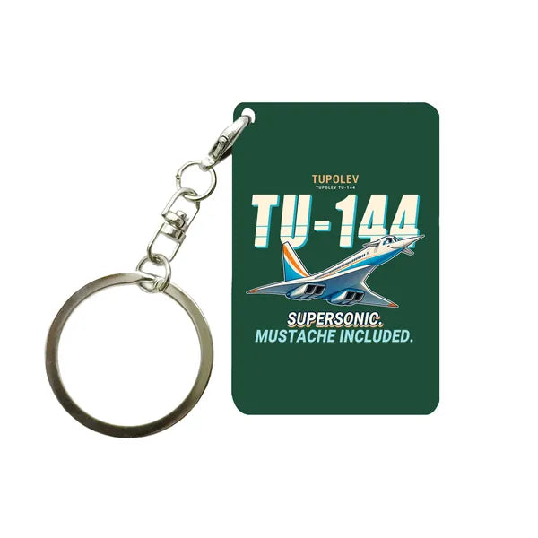Tupolev Tu-144 - Cartoon - Key Chain - Dark Green