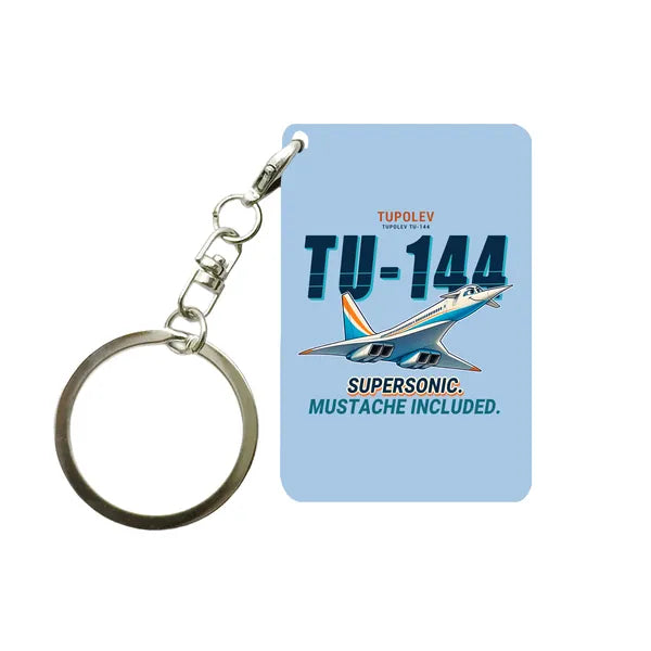 Tupolev Tu-144 - Cartoon - Key Chain - Light Blue