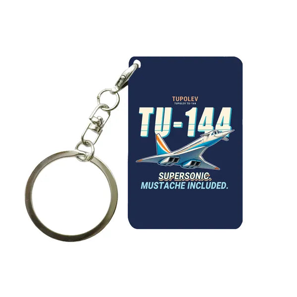 Tupolev Tu-144 - Cartoon - Key Chain - Navy Blue