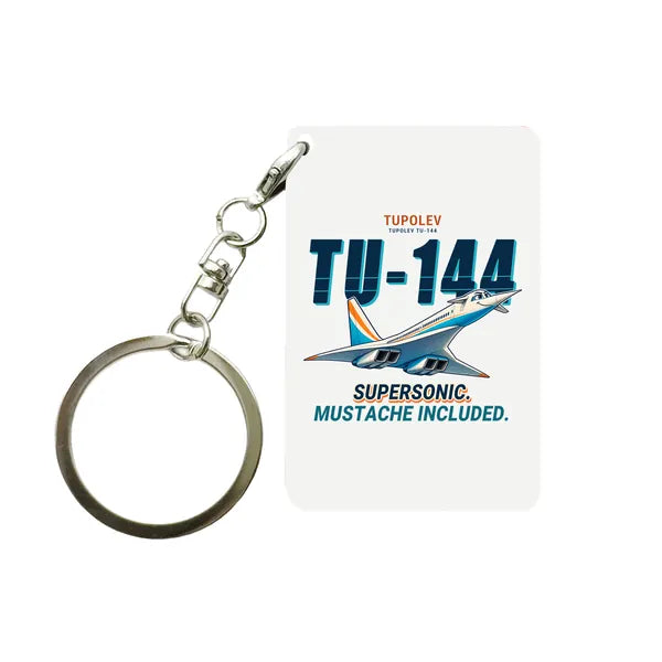 Tupolev Tu-144 - Cartoon - Key Chain - White