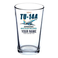 Thumbnail for Tupolev Tu-144 - Cartoon + Name - Beer & Water Glass