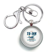 Thumbnail for Tupolev Tu-144 - Cartoon + Name - Circle Key Chain - White