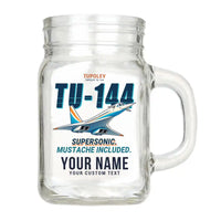 Thumbnail for Tupolev Tu-144 - Cartoon + Name - Cocktail Glass (Mason Jar)