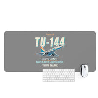 Thumbnail for Tupolev Tu-144 - Cartoon + Name - Desk Mat - Gray