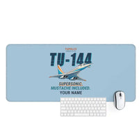 Thumbnail for Tupolev Tu-144 - Cartoon + Name - Desk Mat - Light Blue