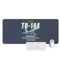 Thumbnail for Tupolev Tu-144 - Cartoon + Name - Desk Mat - Navy Blue