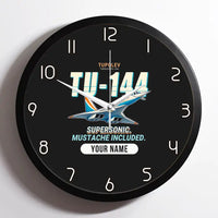 Thumbnail for Tupolev Tu-144 - Cartoon + Name - Framed - Black