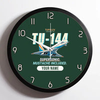 Thumbnail for Tupolev Tu-144 - Cartoon + Name - Framed - Dark Green