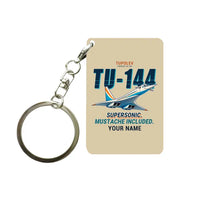 Thumbnail for Tupolev Tu-144 - Cartoon + Name - Key Chain - Beige