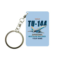 Thumbnail for Tupolev Tu-144 - Cartoon + Name - Key Chain - Light Blue