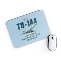 Thumbnail for Tupolev Tu-144 - Cartoon + Name - Mouse Pad - Light Blue