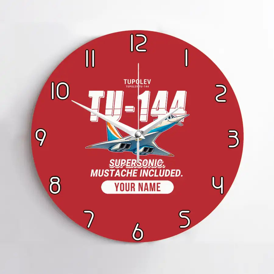 Tupolev Tu-144 - Cartoon + Name - No Frame - Red