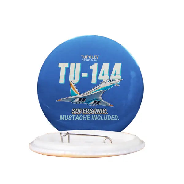 Tupolev Tu-144 - Cartoon - Pin - Blue