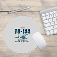 Thumbnail for Tupolev Tu-144 - Cartoon - Round Mouse Pad - Light Gray