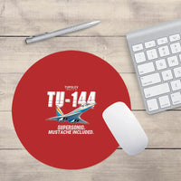 Thumbnail for Tupolev Tu-144 - Cartoon - Round Mouse Pad - Red