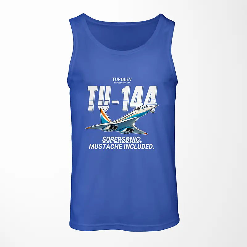 Tupolev Tu-144 - Cartoon - Tank Top - Blue