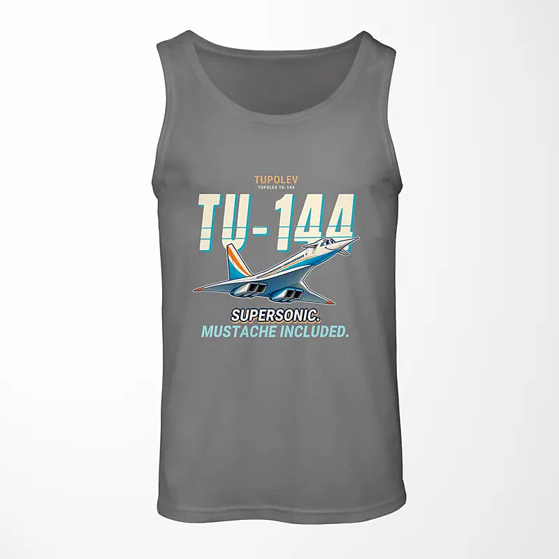 Tupolev Tu-144 - Cartoon - Tank Top - Gray