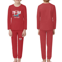 Thumbnail for Tupolev Tu-144 - Children Pajamas - Cartoon Chest + Name - Red