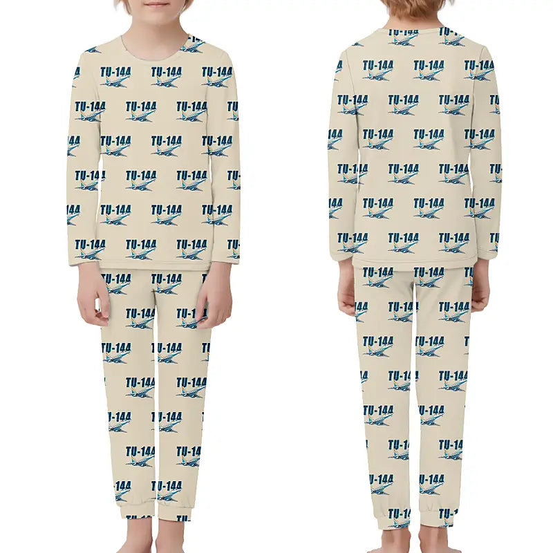 Tupolev Tu-144 - Children Pajamas - Cartoon Pattern - Beige