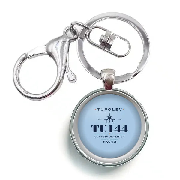 Tupolev Tu-144 - Heritage - Circle Key Chain - Light Blue