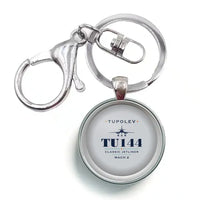 Thumbnail for Tupolev Tu-144 - Heritage - Circle Key Chain - Light Gray