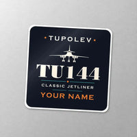 Thumbnail for Tupolev Tu-144 - Heritage + Name - Square Sticker - Close-up