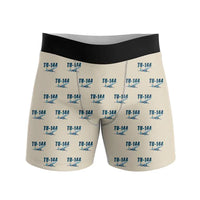 Thumbnail for Tupolev Tu-144 - Men Boxers - Cartoon Pattern - Beige