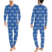 Thumbnail for Tupolev Tu-144 - Men Pajamas - Cartoon Pattern - Blue