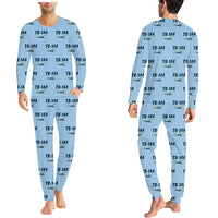 Thumbnail for Tupolev Tu-144 - Men Pajamas - Cartoon Pattern - Light Blue