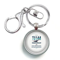 Thumbnail for Tupolev Tu-144 - Original - Circle Key Chain - White