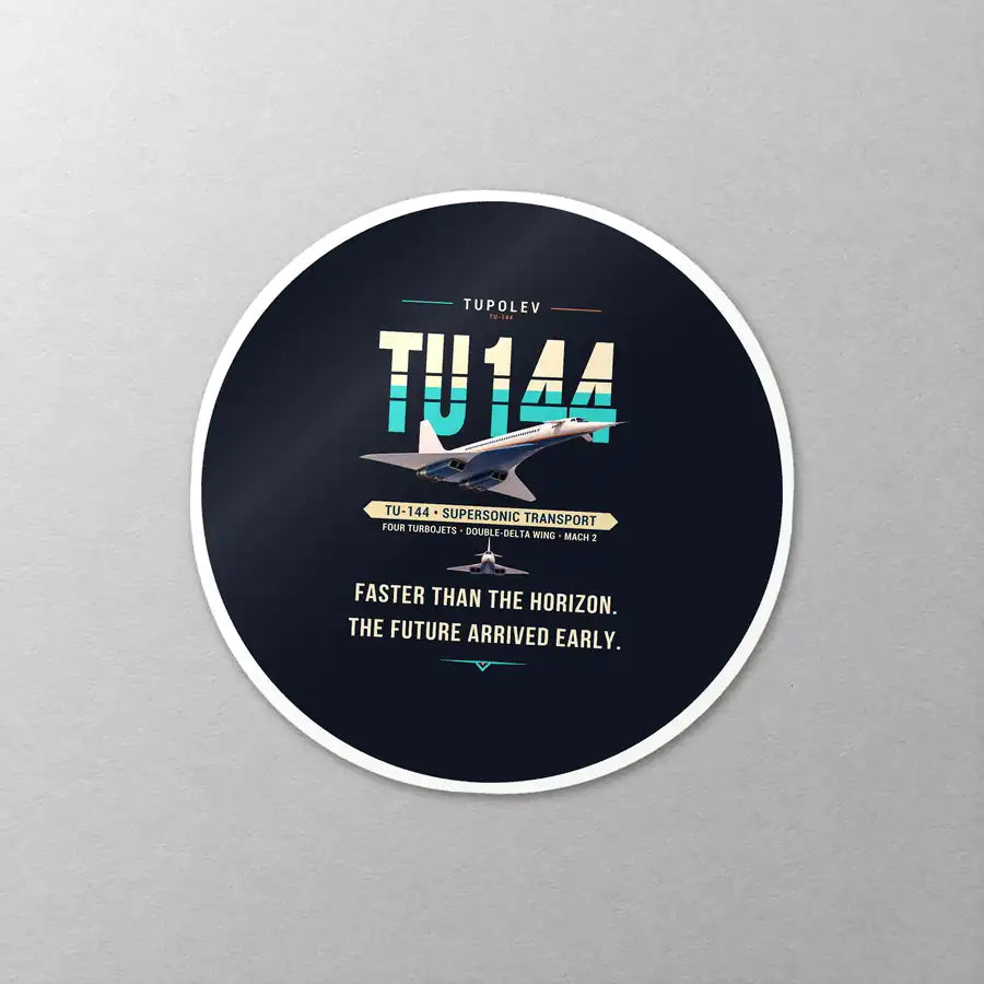 Tupolev Tu-144 - Original - Circle Sticker - Close-up