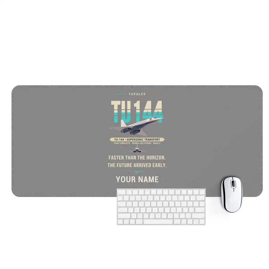 Tupolev Tu-144 - Original + Name - Desk Mat - Gray