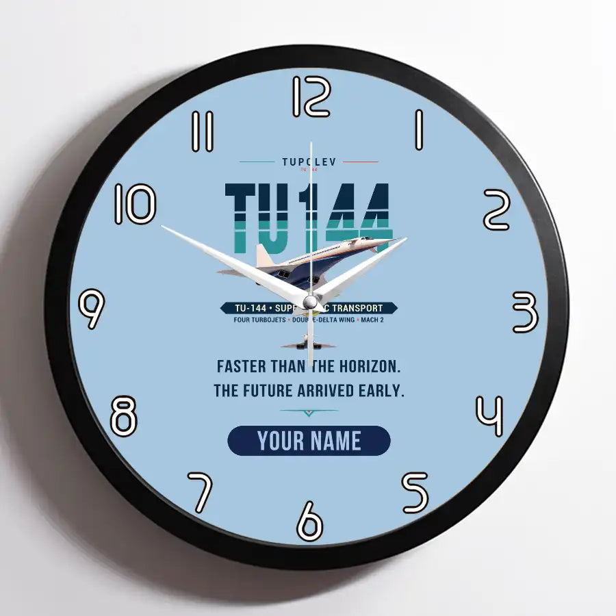 Tupolev Tu-144 - Original + Name - Framed - Light Blue