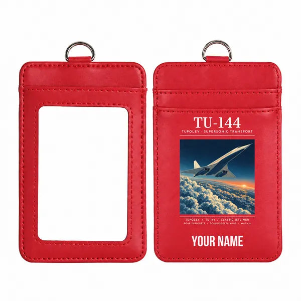 Tupolev Tu-144 - Poster - ID Card Holder - Red + Name