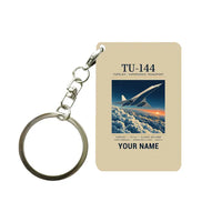 Thumbnail for Tupolev Tu-144 - Poster + Name - Key Chain - Beige