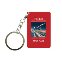 Thumbnail for Tupolev Tu-144 - Poster + Name - Key Chain - Red