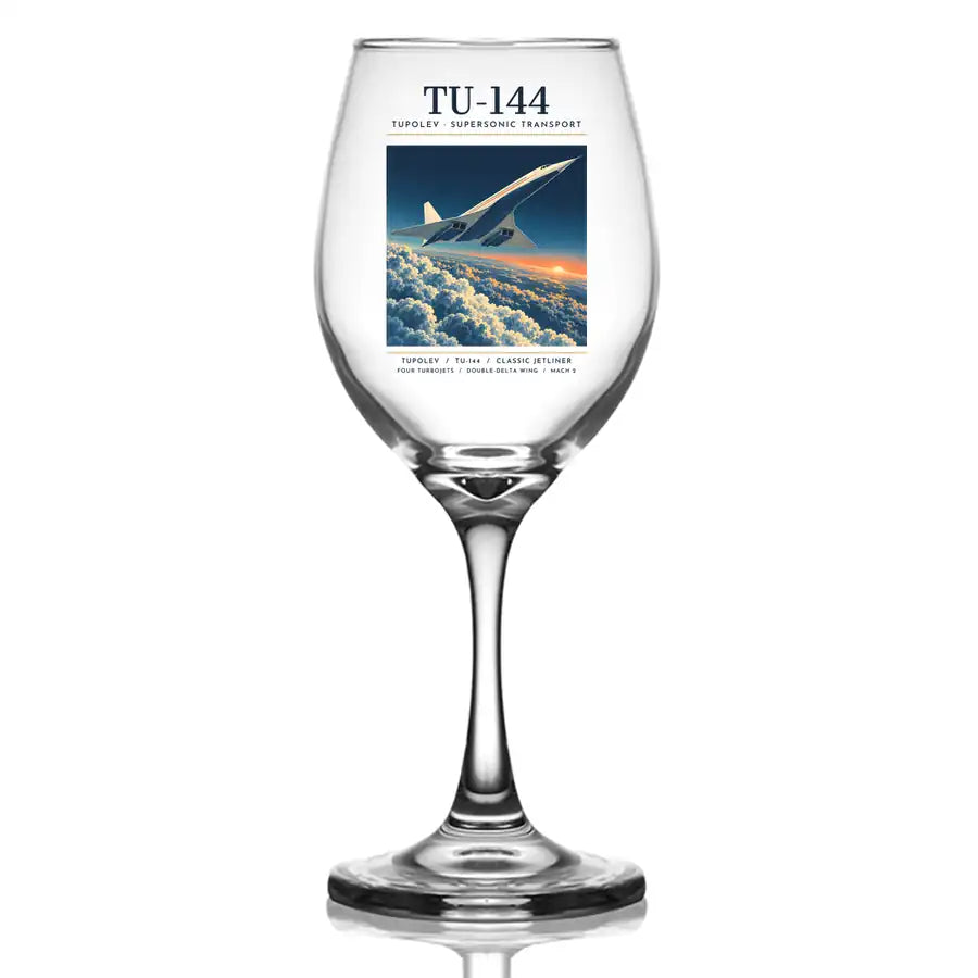 Tupolev Tu-144 - Poster - Wine Glass