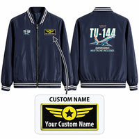 Thumbnail for Tupolev Tu-144 Stylish Jackets - Baseball Collar - Cartoon + Name - Navy Blue