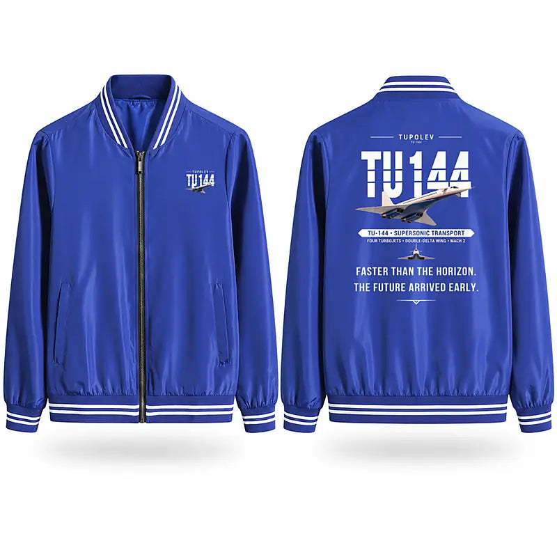 Tupolev Tu-144 Stylish Jackets - Baseball Collar - Original - Royal Blue