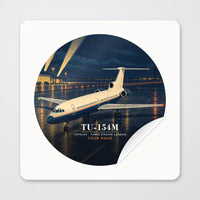 Thumbnail for Tupolev Tu-154M - 3D + Name - Circle Sticker - Peel