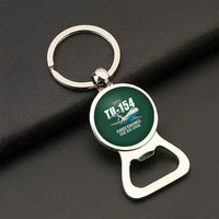 Thumbnail for Tupolev Tu-154M - Cartoon - Bottle Opener Key Chain - Dark Green