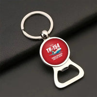 Thumbnail for Tupolev Tu-154M - Cartoon - Bottle Opener Key Chain - Red